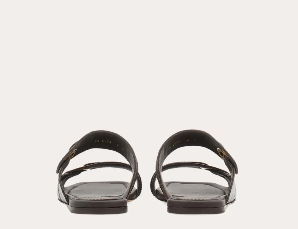 Dép Salvatore Ferragamo Gancini Ornament ‘Black’ 01I199-774580 - Ảnh 3