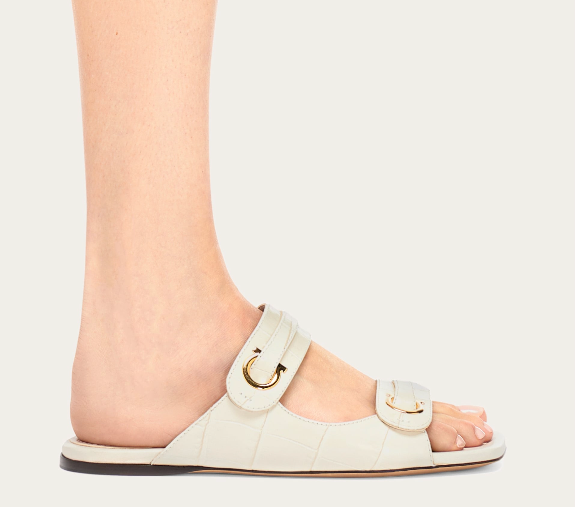 Dép Salvatore Ferragamo Gancini Ornament ‘Mascarpone’ 01I199-774581 - Ảnh 5