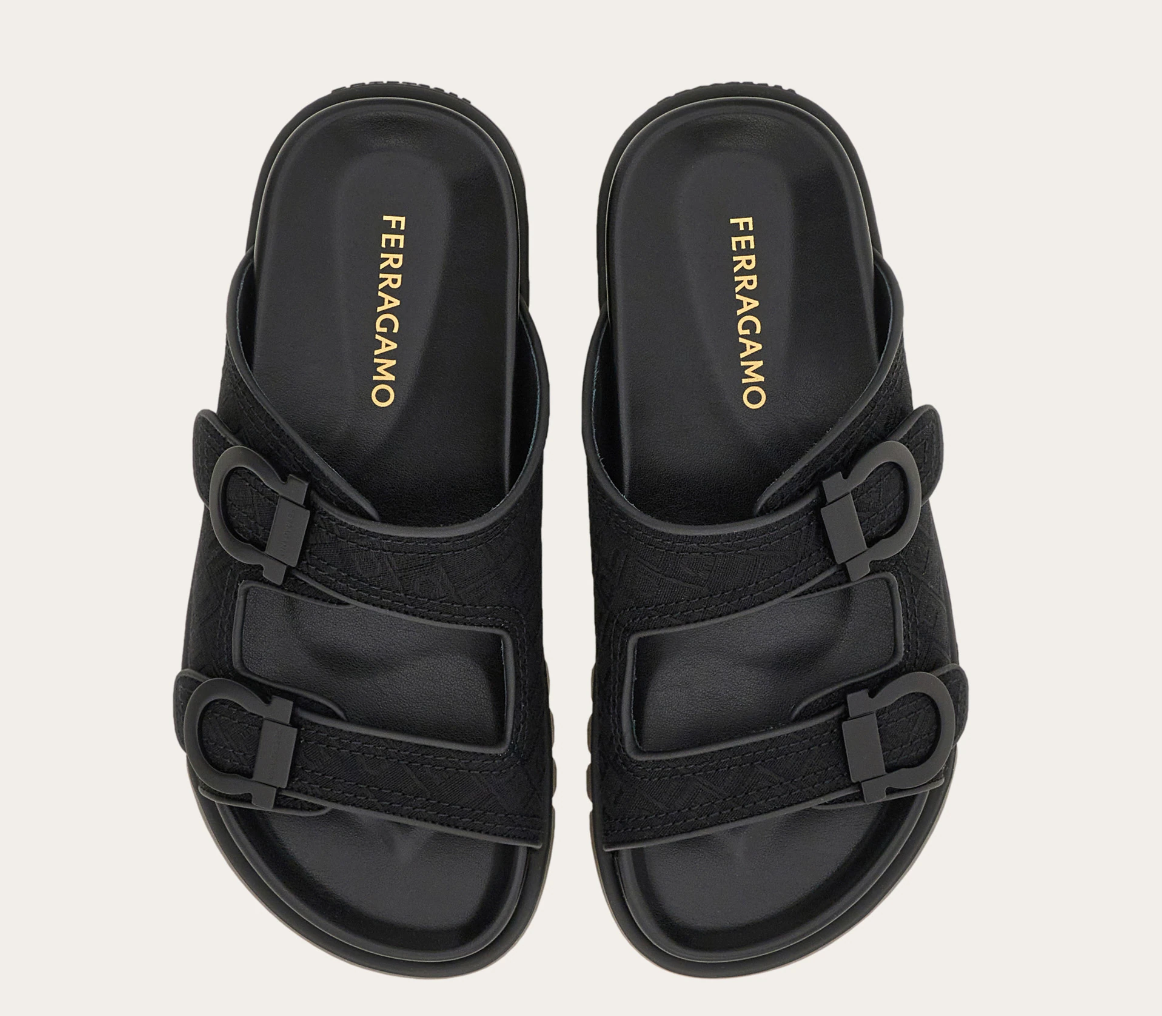 Dép Salvatore Ferragamo Gancini Ornament ‘Black’ 01I900-776768 - Ảnh 3