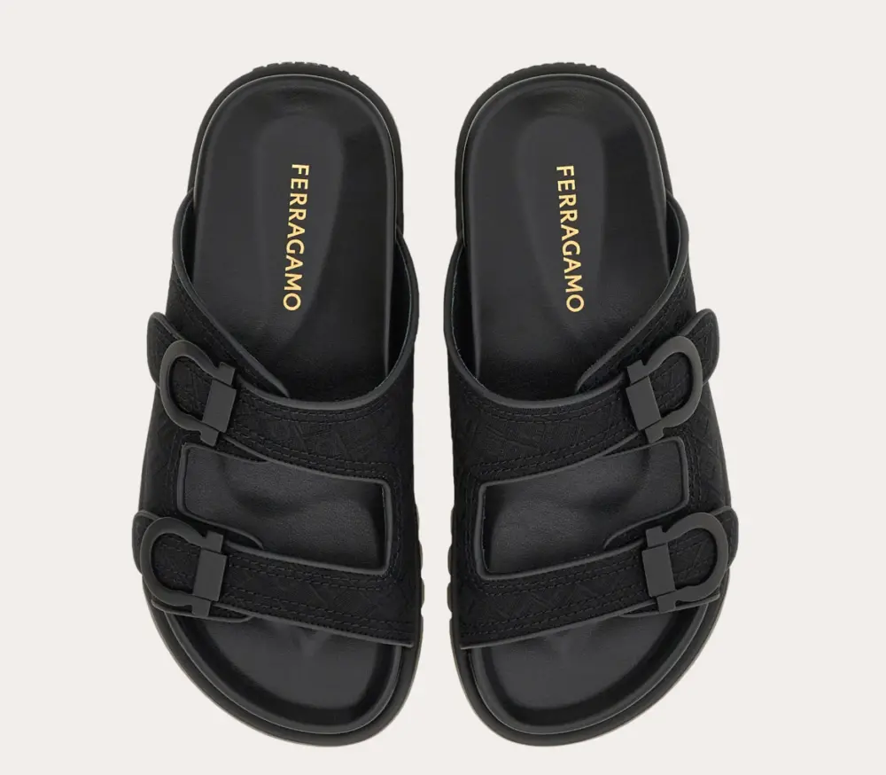 Dép Salvatore Ferragamo Gancini Ornament ‘Black’ 01I900-776768 - Ảnh 3