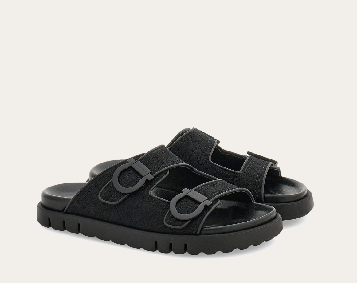 Dép Salvatore Ferragamo Gancini Ornament ‘Black’ 01I900-776768 - Ảnh 5