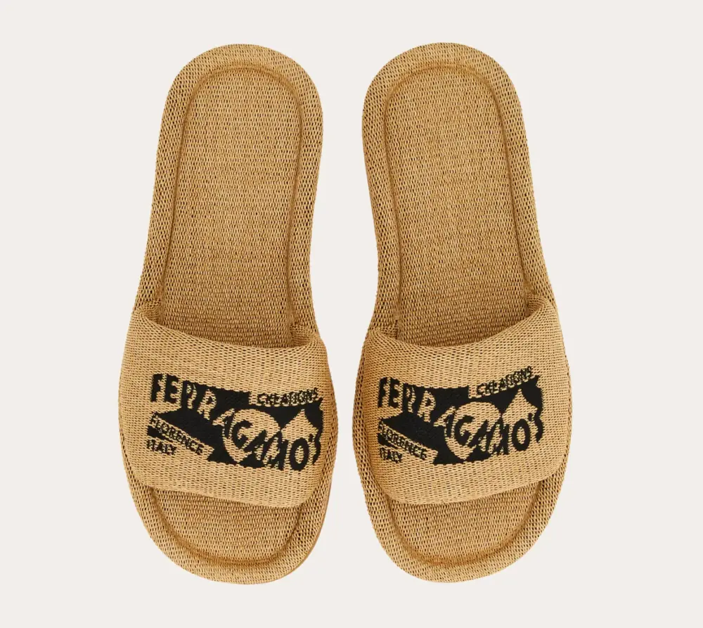 Dép Salvatore Ferragamo Slide With Logo ‘Honey’ 01I486-774179 - Ảnh 3