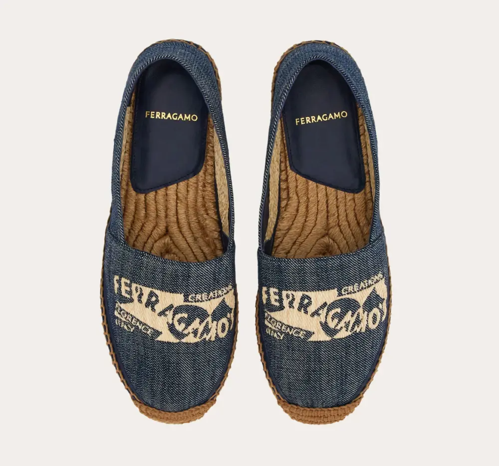 Giày Salvatore Ferragamo Denim Espadrilles ‘Blue’ 01I544-773726 - Ảnh 3