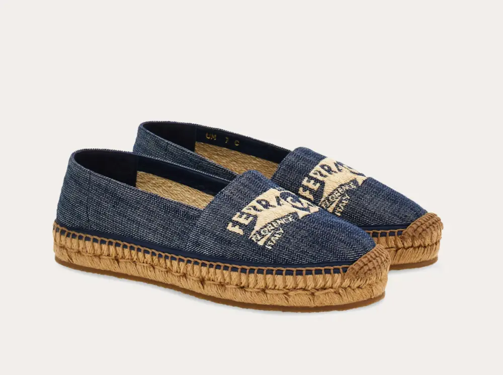 Giày Salvatore Ferragamo Denim Espadrilles ‘Blue’ 01I544-773726 - Ảnh 5