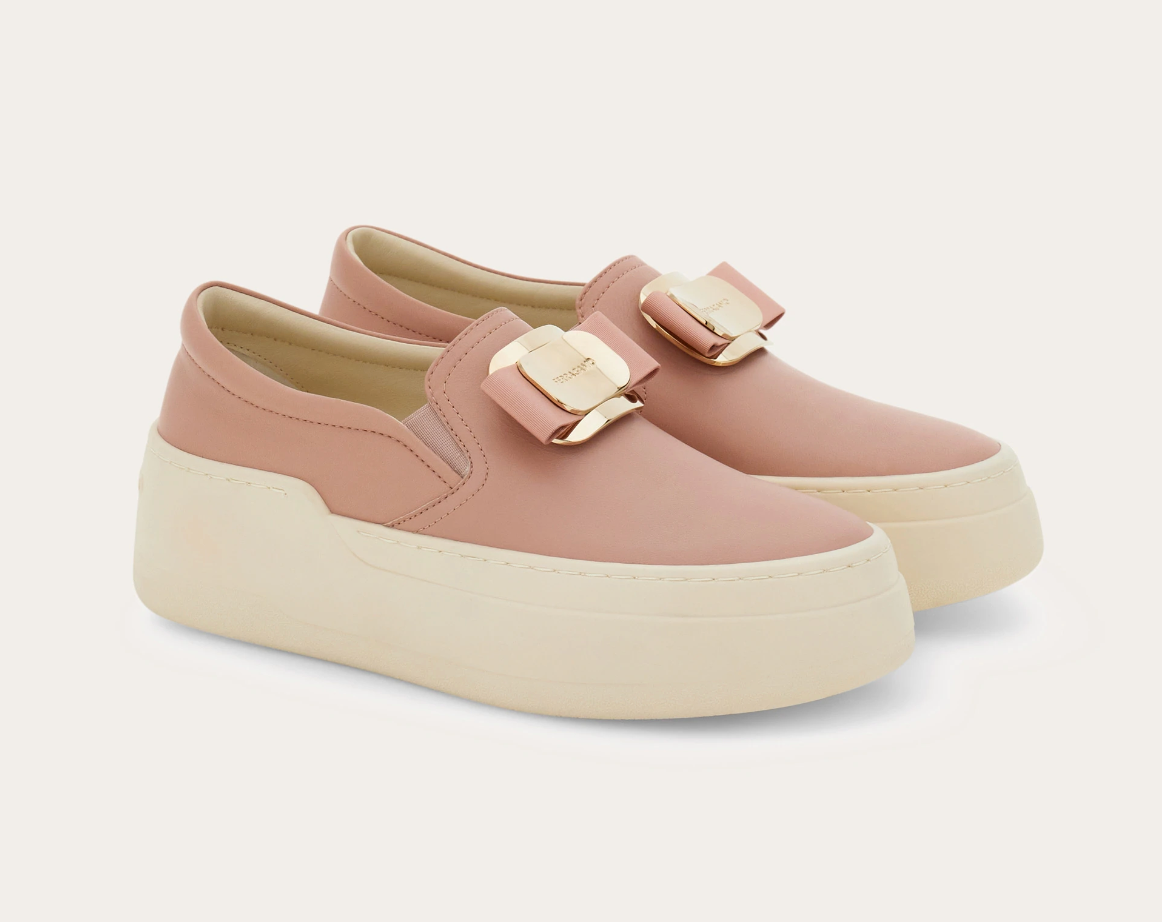 Giày Salvatore Ferragamo New Vara Plate Slip On ‘Rose’ 030606-774816 - Ảnh 5