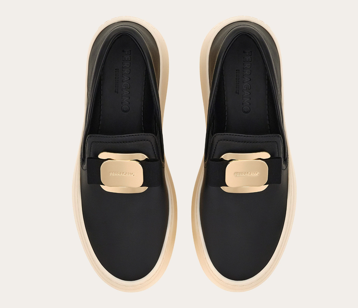 Giày Salvatore Ferragamo New Vara Plate Slip On ‘Black’ 030606-774815 - Ảnh 3