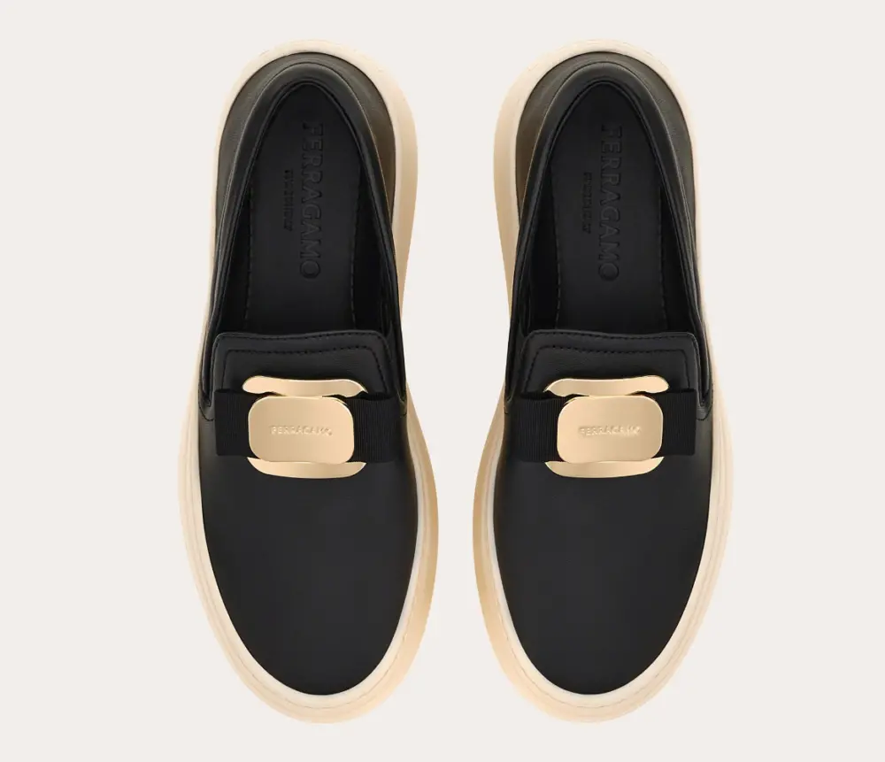 Giày Salvatore Ferragamo New Vara Plate Slip On ‘Black’ 030606-774815 - Ảnh 3