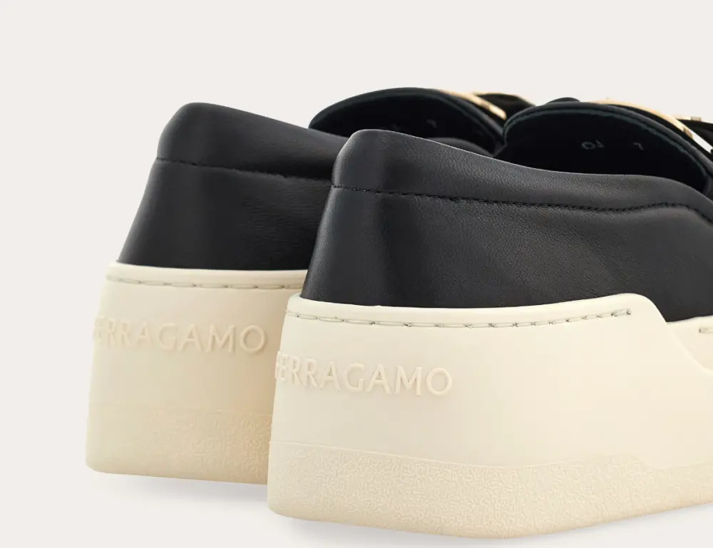 Giày Salvatore Ferragamo New Vara Plate Slip On ‘Black’ 030606-774815 - Ảnh 4
