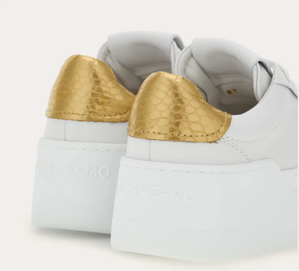 Giày Salvatore Ferragamo Wedge Sneaker ‘White’ 030573-769352 - Ảnh 3