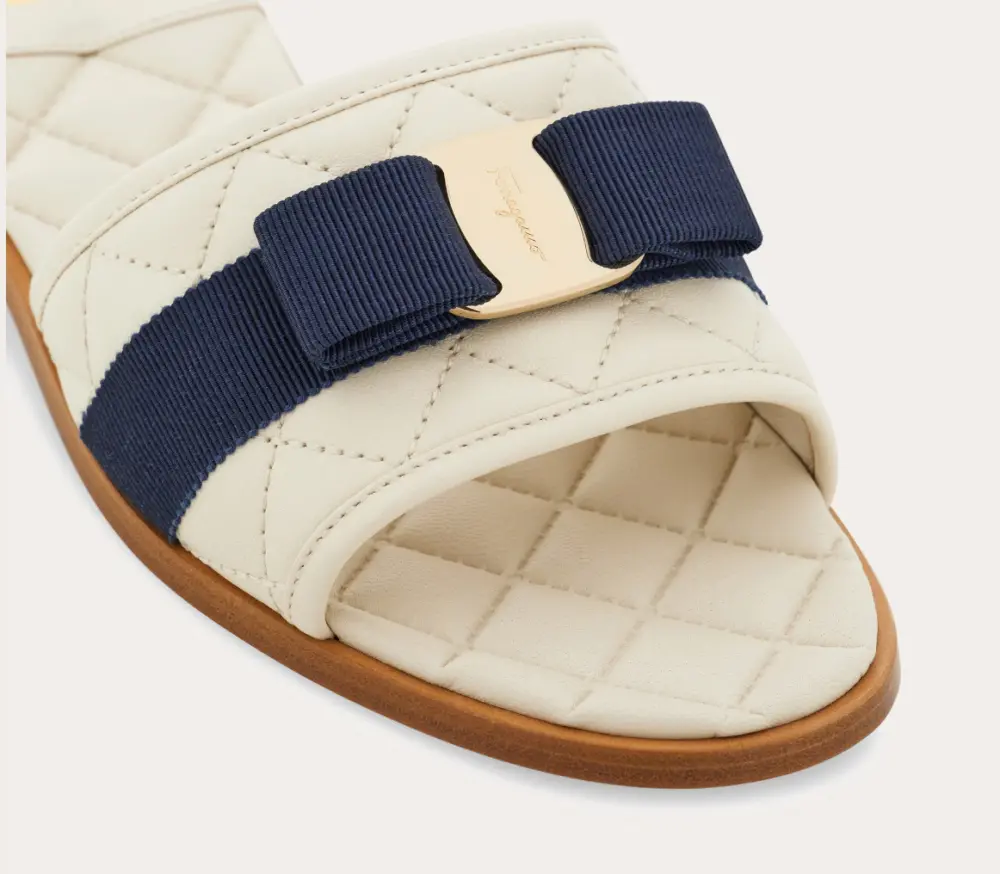 Dép Salvatore Ferragamo Quilted Slide ‘Mascarpone’ 01D474-774952 - Ảnh 5