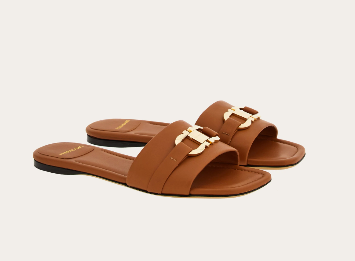 Dép Salvatore Ferragamo Flat Slide ‘Tan’ 01G997-769637 - Ảnh 5