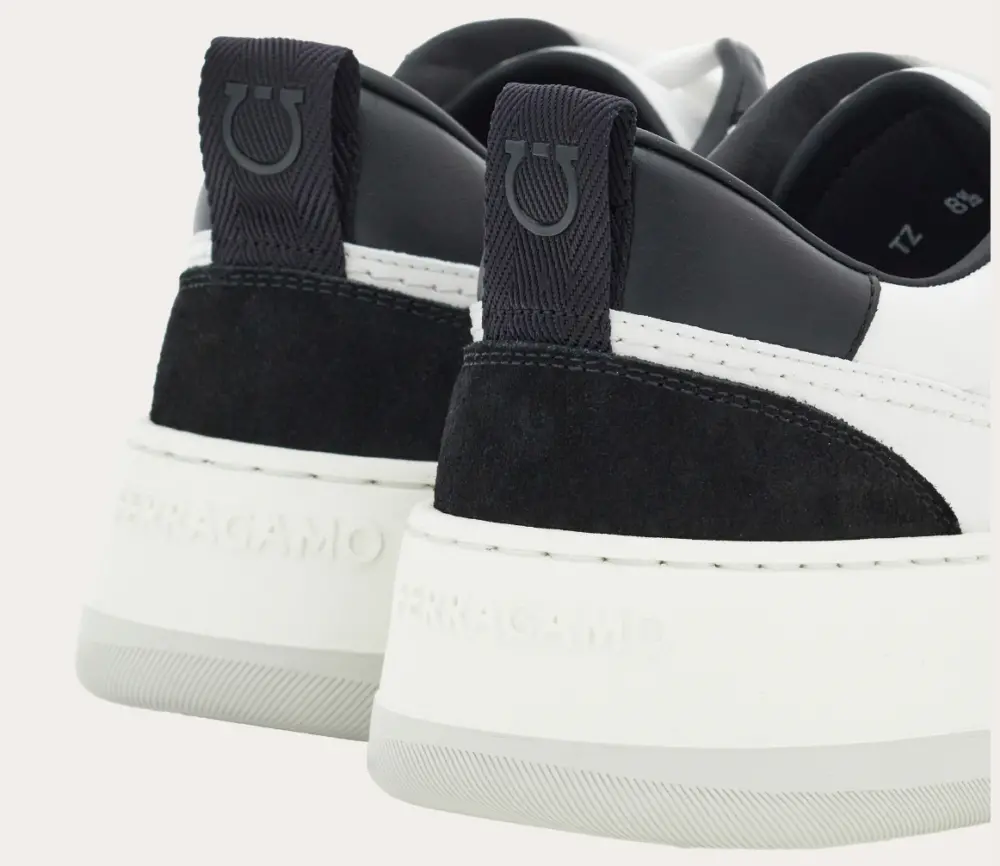 Giày Salvatore Ferragamo Suede Patch Skate Sneaker ‘Black’ 030568-770883 - Ảnh 3