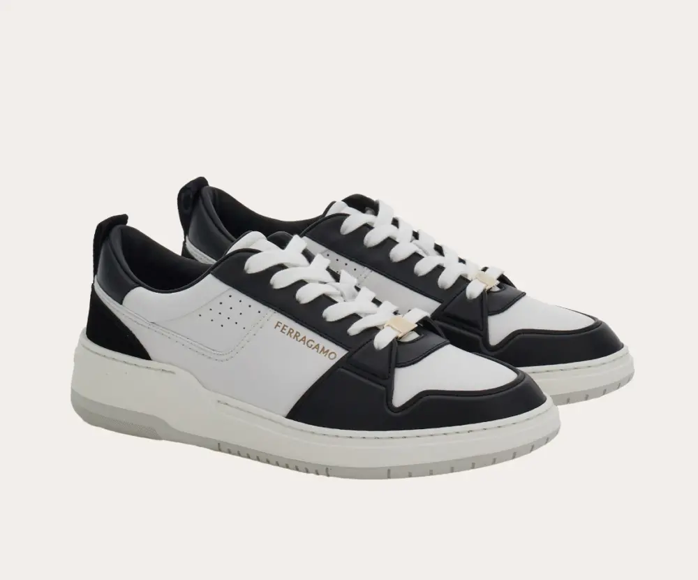 Giày Salvatore Ferragamo Suede Patch Skate Sneaker ‘Black’ 030568-770883 - Ảnh 4