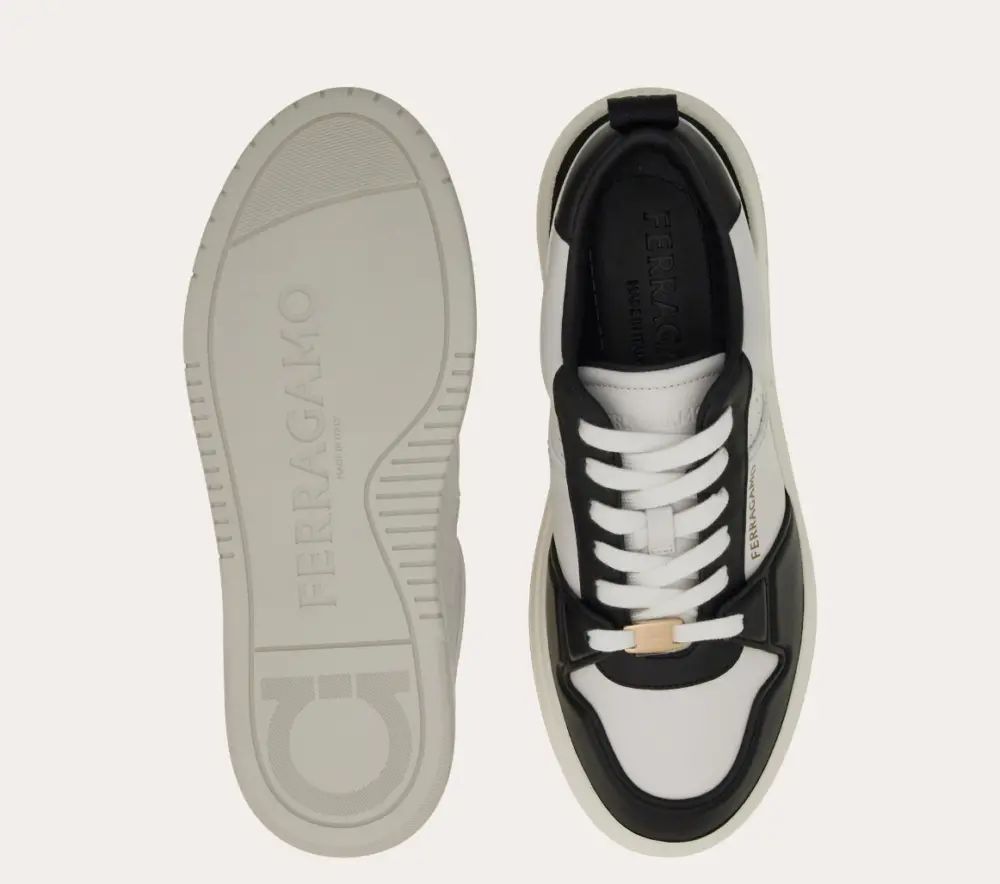 Giày Salvatore Ferragamo Suede Patch Skate Sneaker ‘Black’ 030568-770883 - Ảnh 5