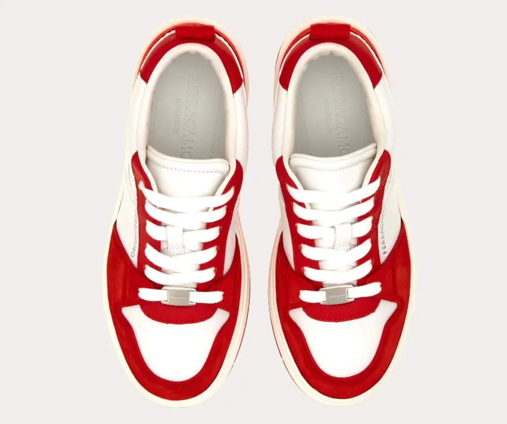 Alternative view of Giày Salvatore Ferragamo Suede Patch Skate Sneaker ‘Red’ 030568-769650