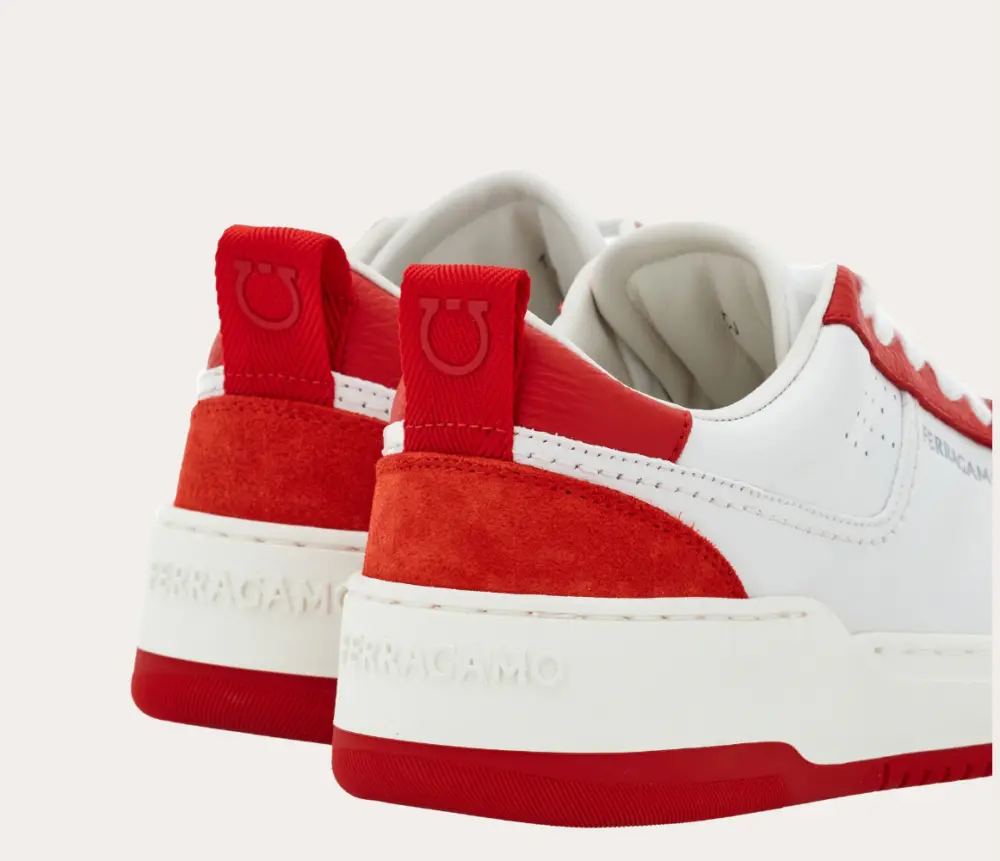 Giày Salvatore Ferragamo Suede Patch Skate Sneaker ‘Red’ 030568-769650 - Ảnh 3