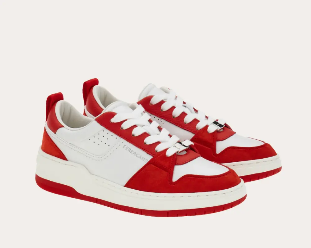 Giày Salvatore Ferragamo Suede Patch Skate Sneaker ‘Red’ 030568-769650 - Ảnh 4