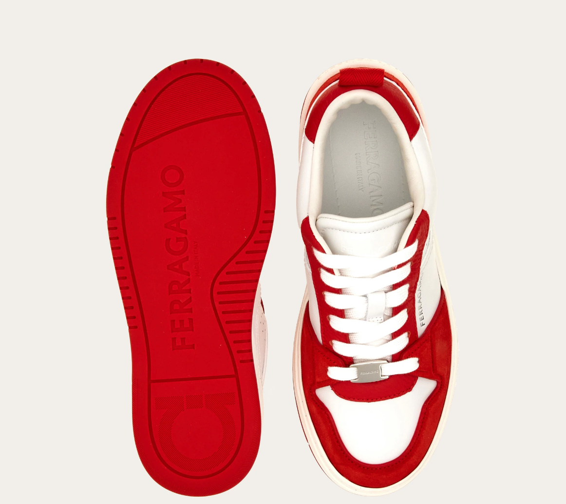 Giày Salvatore Ferragamo Suede Patch Skate Sneaker ‘Red’ 030568-769650 - Ảnh 5
