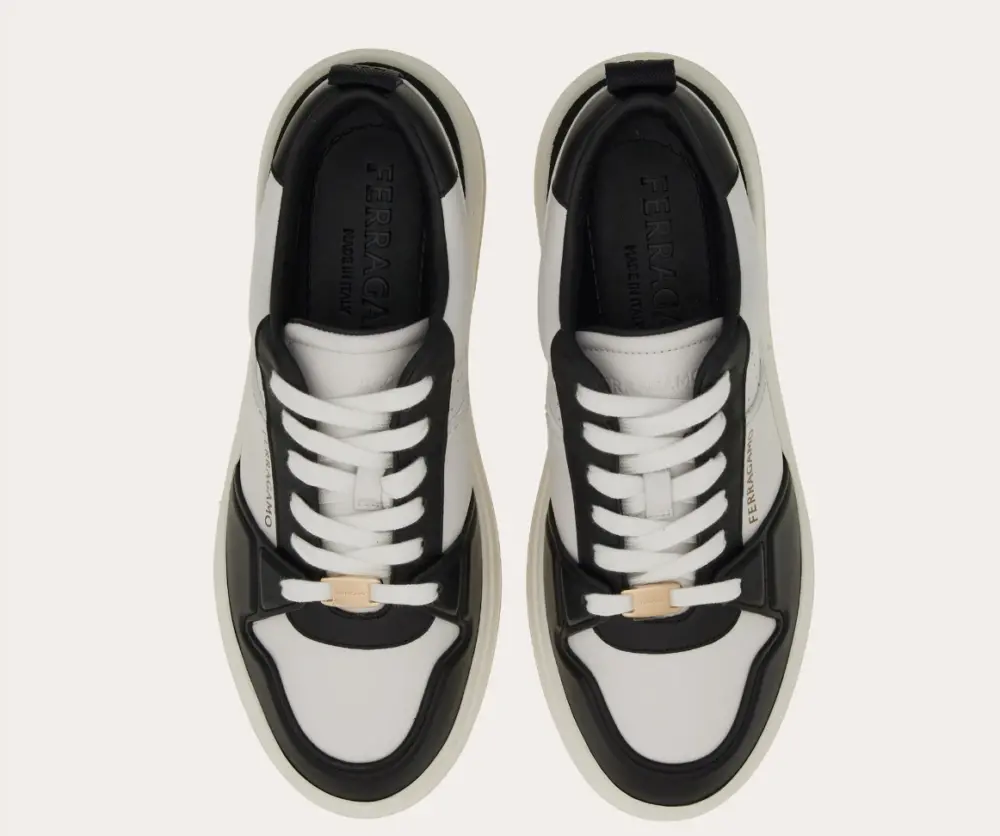 Giày Salvatore Ferragamo Suede Patch Skate Sneaker ‘Black’ 030568-770883 - Ảnh 2
