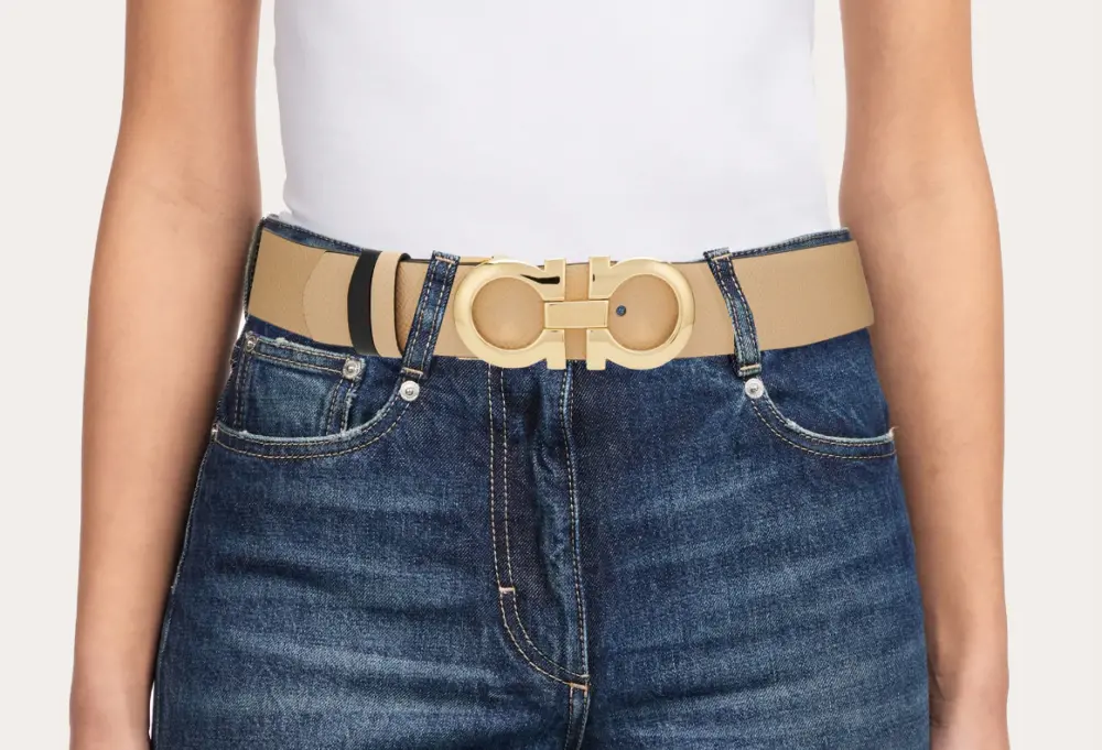 Alternative view of Thắt Lưng Salvatore Ferragamo Gancini Belt ‘Macadamia’ 23A564-674546