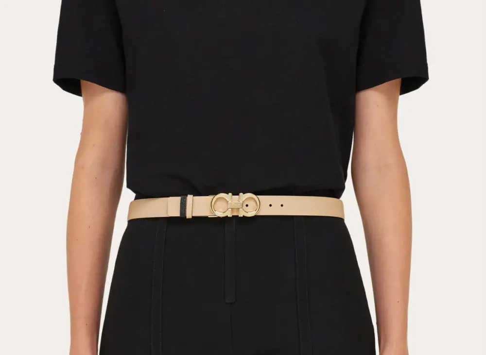 Alternative view of Thắt Lưng Salvatore Ferragamo Gancini Belt ‘Macadamia’ 23A565-674559