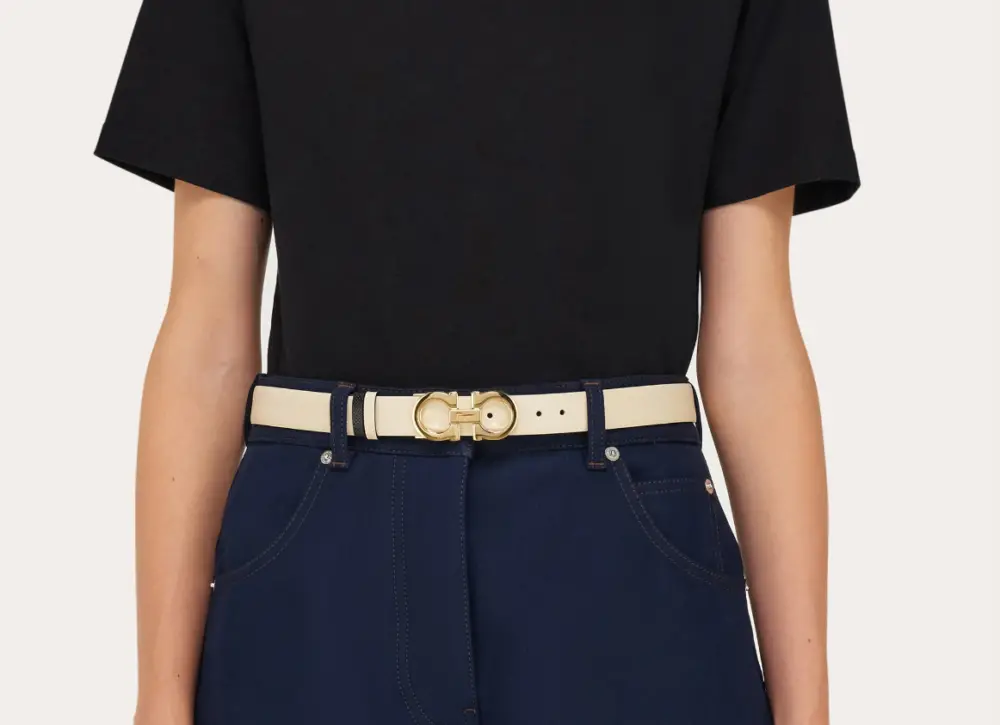 Alternative view of Thắt Lưng Salvatore Ferragamo Gancini Belt ‘Bone’ 23A565-741534