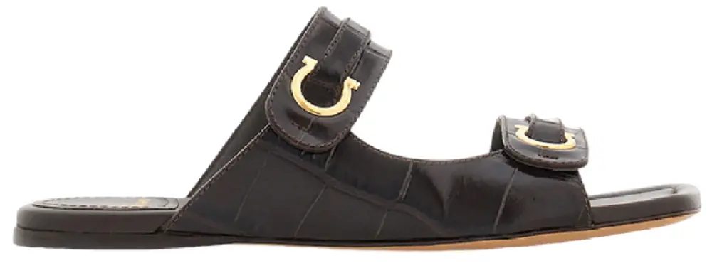 Dép Salvatore Ferragamo Gancini Ornament ‘Black’ 01I199-774580