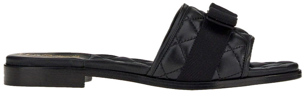Dép Salvatore Ferragamo Quilted Slide Vara Bow ‘Black’ 01D474-753739