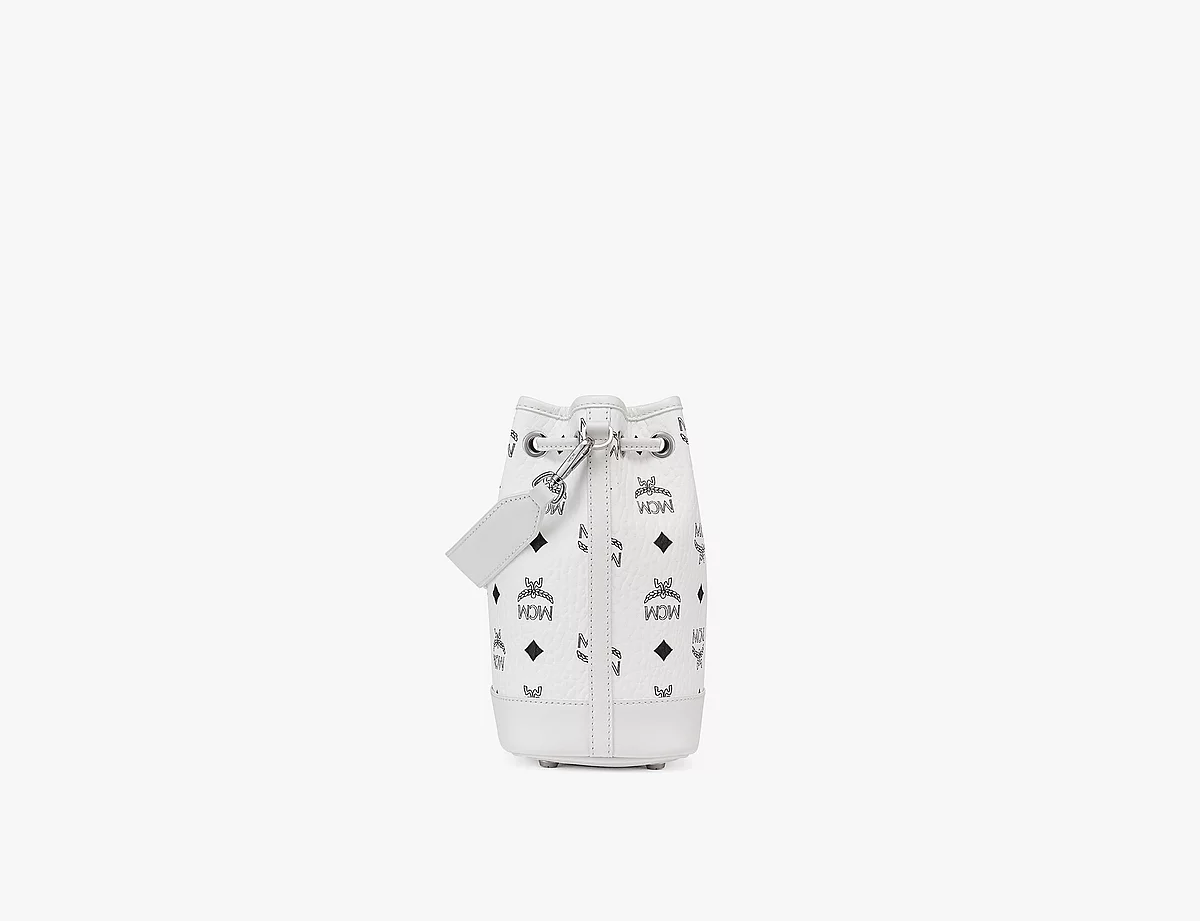 Túi MCM Dessau Drawstring Bag in Visetos ‘White’ MWDCSDU03WT001 - Ảnh 2