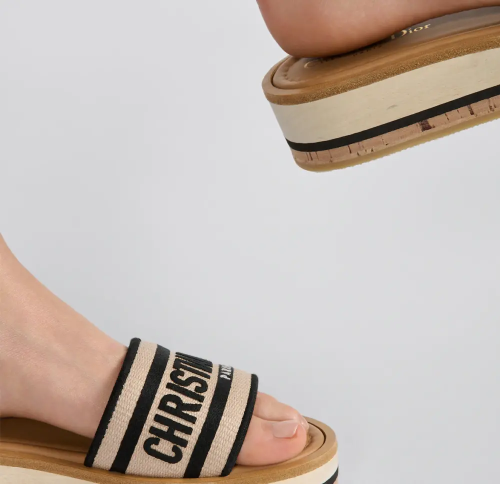 Dép Christian Dior Dway Platform Slide ‘Natural Raffia’ KCO052ECJ-S900 - Ảnh 3