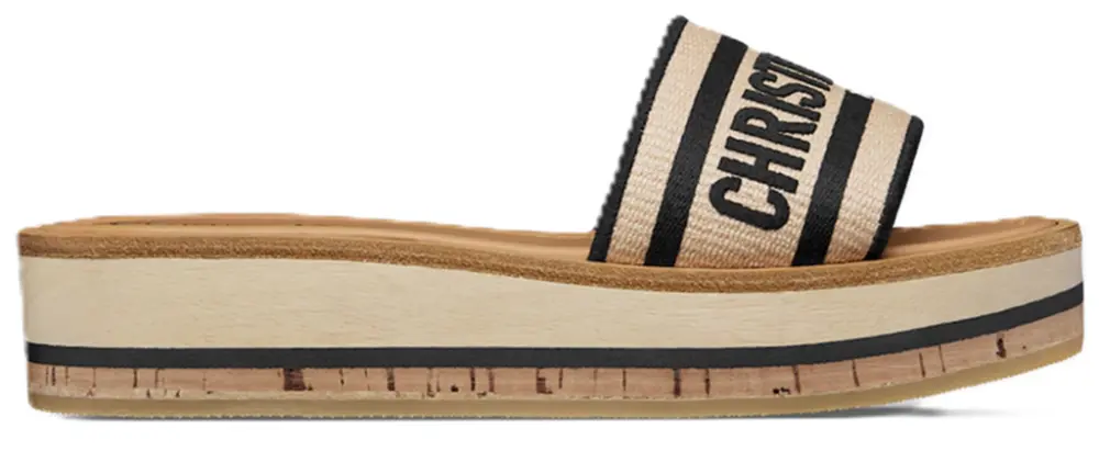 Dép Christian Dior Dway Platform Slide ‘Natural Raffia’ KCO052ECJ-S900