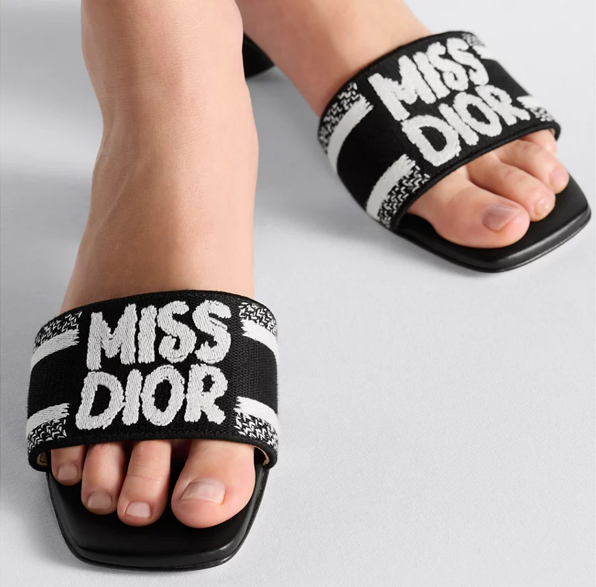 Dép Dior Dway Heeled Slide ‘Black’ KCO112EZD-S900 - Ảnh 4