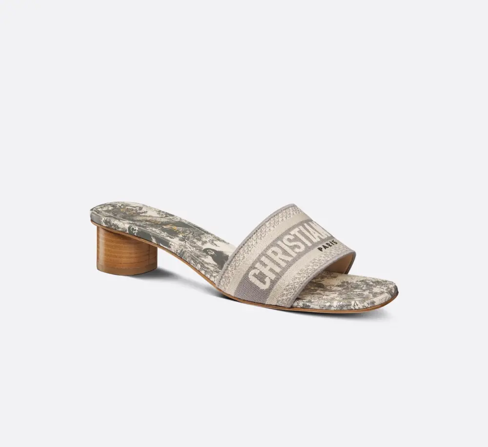Dép Dior Dway Heeled Slide ‘Gray’ KCQ902TJE-S21G - Ảnh 4