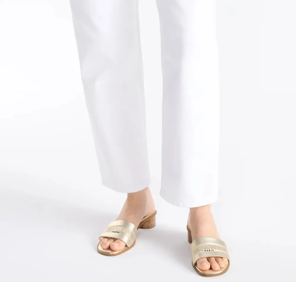 Alternative view of Dép Dior Dway Heeled Slide ‘Gold’ KCO164LCY-S49K