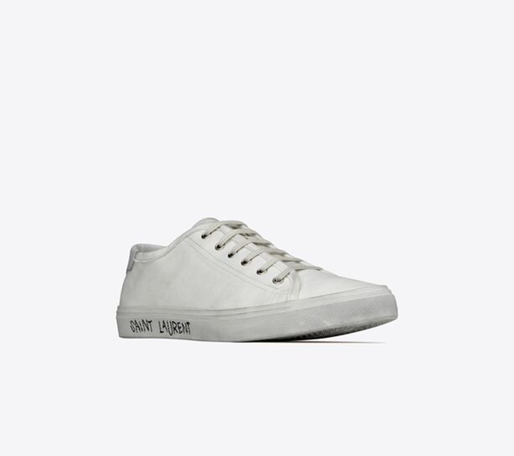 Giày Saint Laurent Malibu In Canvas Leather 'Optic White' 606408GUZ209030 - Ảnh 4
