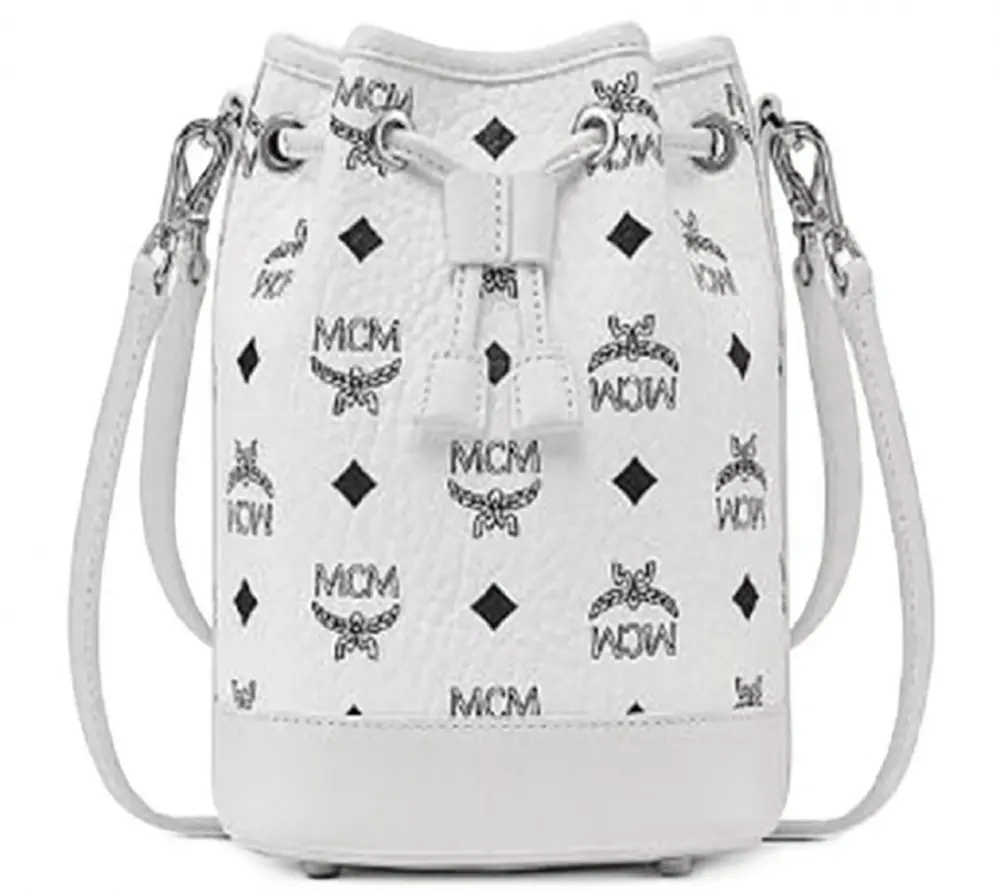 Túi MCM Dessau Drawstring Bag in Visetos ‘White’ MWDCSDU03WT001