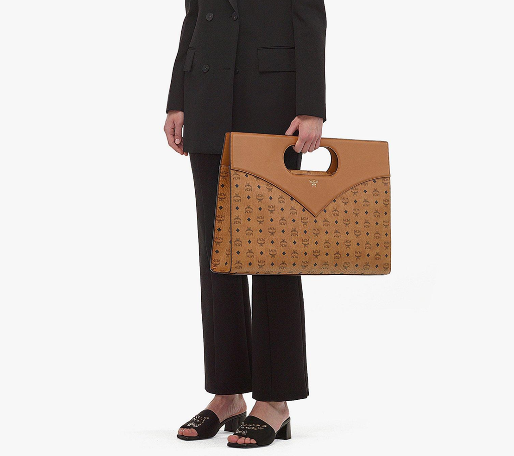 Alternative view of Túi MCM Diamond Tote Visetos Leather Mix ‘Cognac’ MWTESAK04CO001