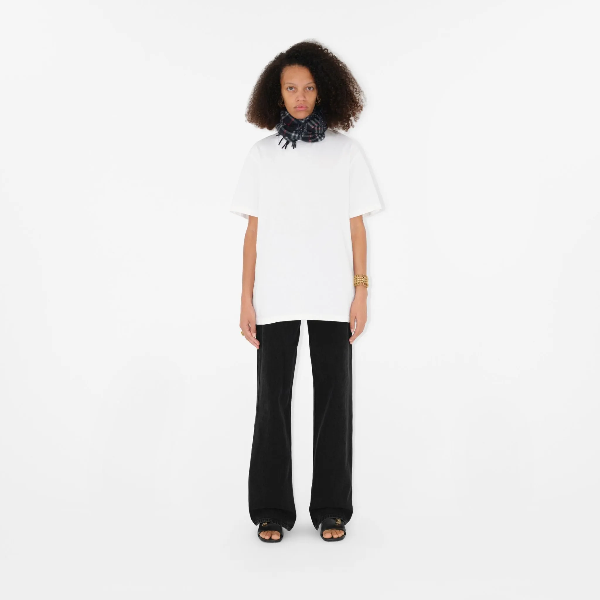 Khăn Burberry Reversible Check ‘Navy’ 221BA014-3066-180 - Ảnh 3