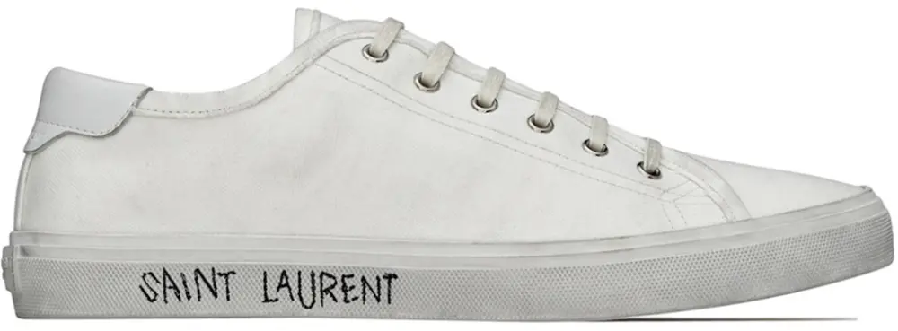 Giày Saint Laurent Malibu In Canvas Leather 'Optic White' 606408GUZ209030