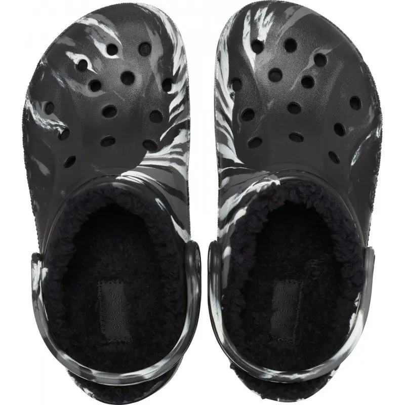 Dép Crocs Baya Lined Marbled Clog ‘Black White’ 208333-0C4 - Ảnh 3