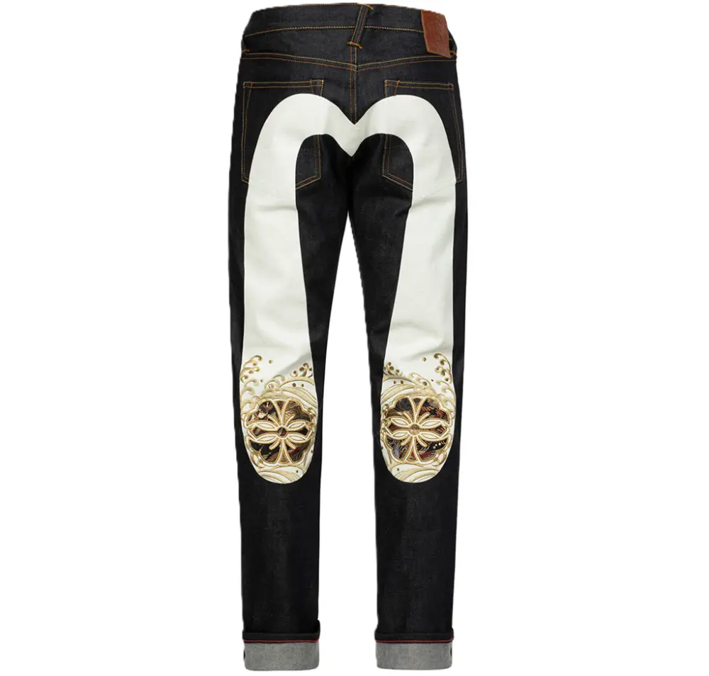 Quần Evisu Kamon Brocade Applique Daicock Carrot-Fit ‘Blue’ 2ESHTM4JE702417DP