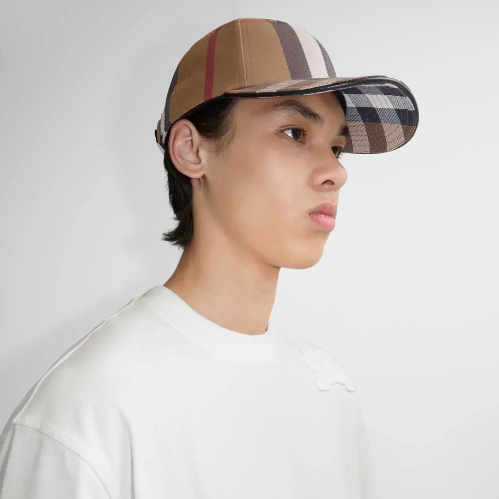 Alternative view of Mũ Burberry Logo Detail Check Baseball Cap ‘Brown’ 80560801