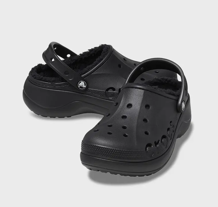Dép Crocs Baya Platform Lined Clogs ‘Black’ 208708-001 - Ảnh 5