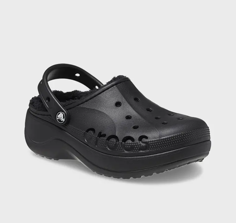 Dép Crocs Baya Platform Lined Clogs ‘Black’ 208708-001 - Ảnh 4