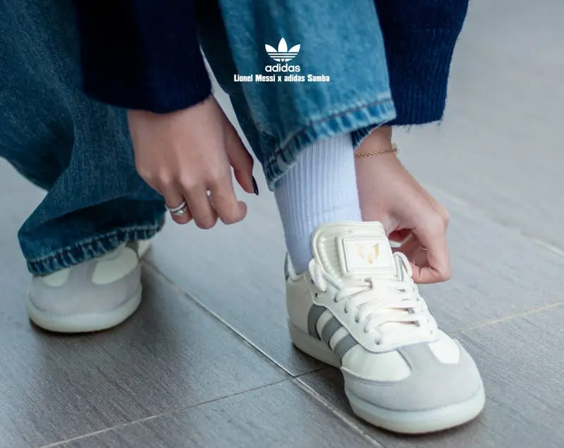 Alternative view of Giày Adidas Samba x Lionel Messi ‘Cream White’ JQ0266