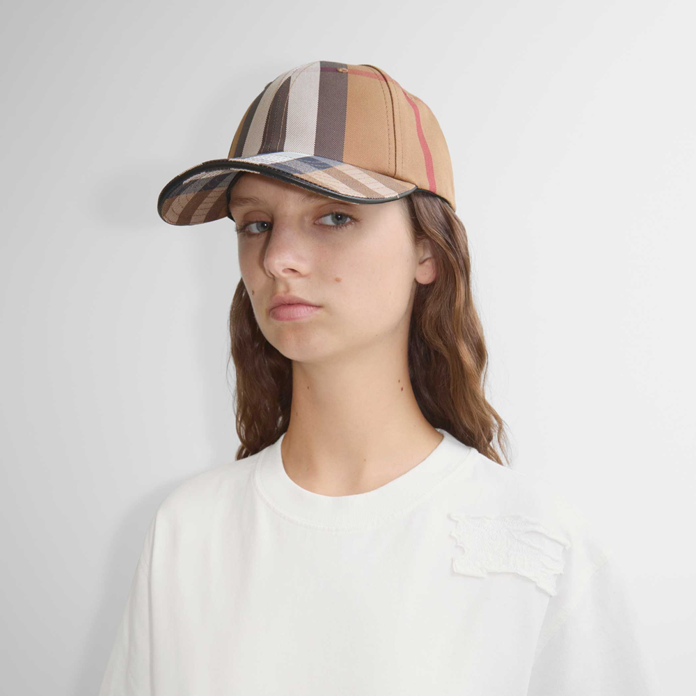 Mũ Burberry Logo Detail Check Baseball Cap ‘Brown’ 80560801 - Ảnh 3