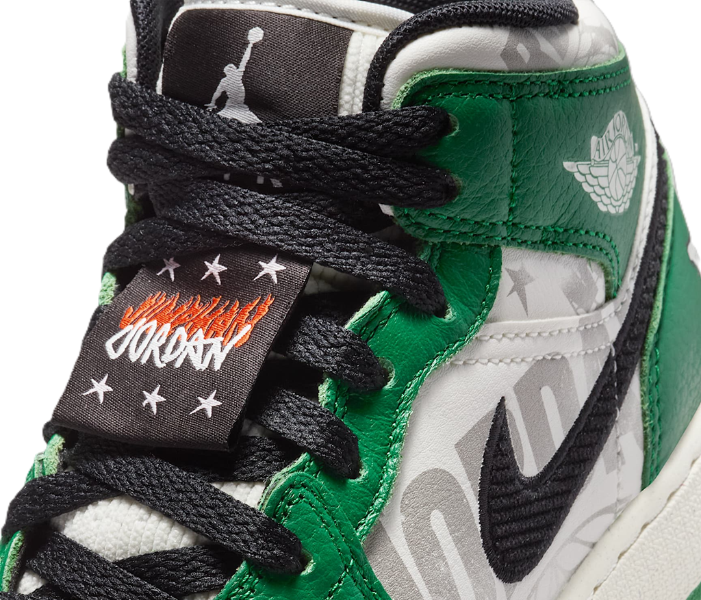 Giày Nike Air Jordan 1 Mid SE GS ‘Overbranded’ HF3200-300 - Ảnh 5