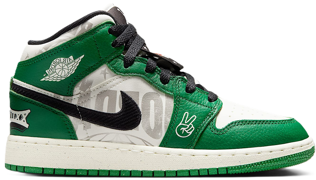 Giày Nike Air Jordan 1 Mid SE GS ‘Overbranded’ HF3200-300