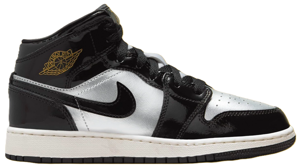 Giày Nike Air Jordan 1 Mid SE GS ‘Black Metallic Silver’ FZ3938-001