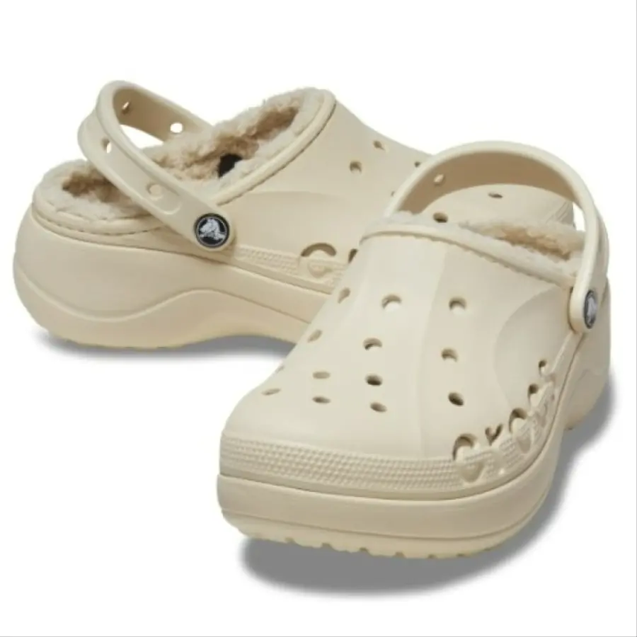 Dép Crocs Baya Platform Lined Clogs ‘Off White’ 208708-11S - Ảnh 5